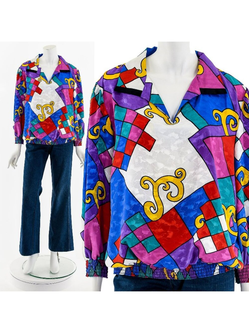 Rainbow Geometric Blouse